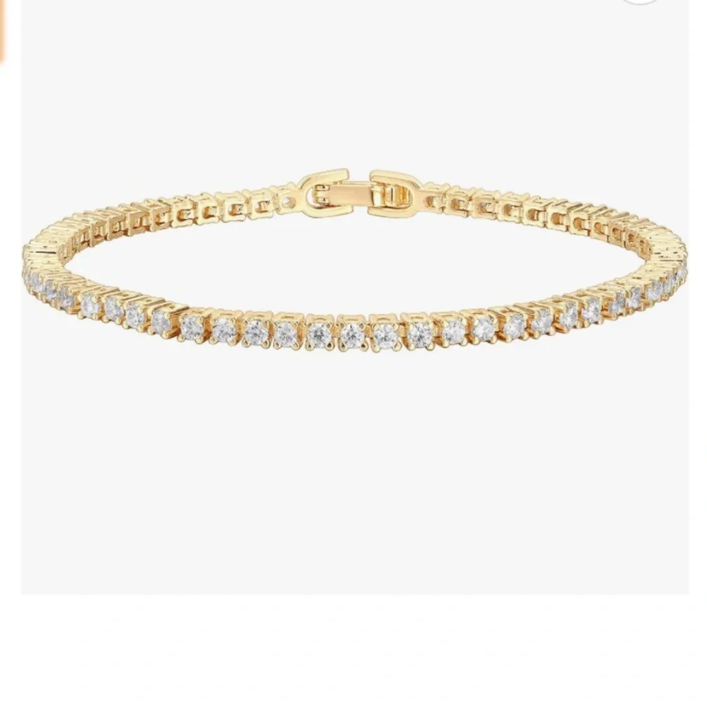 14K GP Classic Tennis Bracelet - Picture 2 of 7